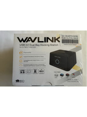 Wavlink USB 3.0 Dual Bay Docking Station Model WL-ST334U-Red-US